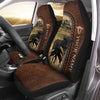 Uni Black Angus Personalized Name Leather Pattern Car Seat Covers Universal Fit (2Pcs)
