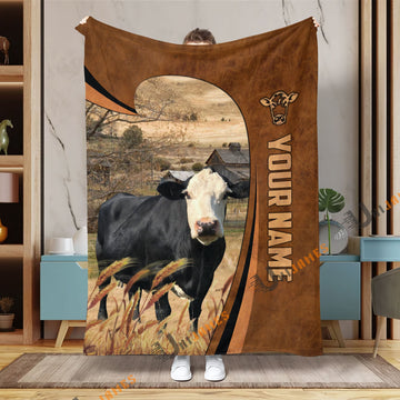 Uni Personalized Name Black Baldy Premium Brown Pattern 3D Blanket