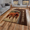 Uni Red Angus Farming Personalized Name 3D Rug