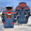 Uni Red Angus Cattle Christmas Knitting Hoodie Pattern 3D