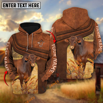 Uni Beefmaster Cross Line Personalized Name, Farm Name 3D Hoodie