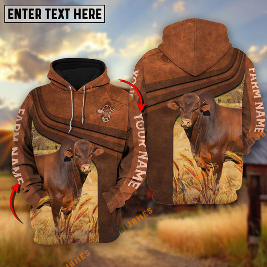 Uni Beefmaster Cross Line Personalized Name, Farm Name 3D Hoodie