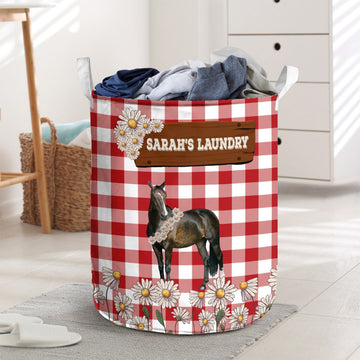 Uni Personalized Horse Daisy Flower Laundry Basket
