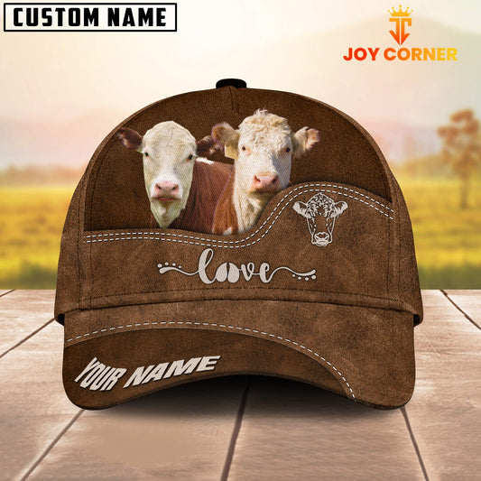 Uni Hereford Love Leather Pattern Customized Name Cap