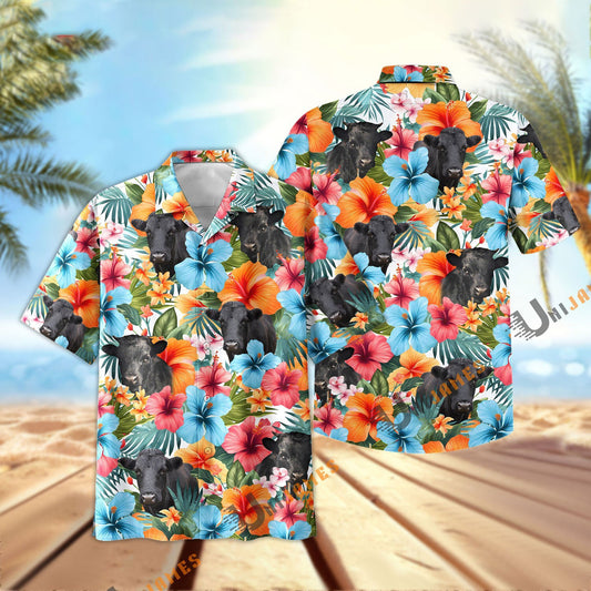 Uni Dexter Blue Colorful Summer Pattern Hawaiian Shirt