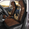 Uni Black Baldy Personalized Name Leather Pattern Car Seat Covers Universal Fit (2Pcs)