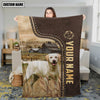 Uni Personalized Name Labrador Retriever Leather Pattern Blanket