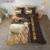 Uni Charolais No Horn Custom Text Leather Pattern Bedding Set