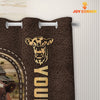 Uni Shorthorn Leather Pattern Custom Name Shower Curtain