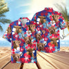 UniJames Flower Blue Red 3D Hawaiian Shirt (14 Styles)