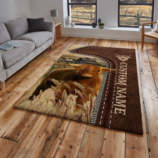 Uni Highland Farming Personalized Name 3D Rug