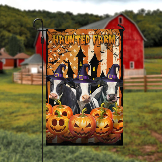 Uni Holstein Cattle Haunted Farm Halloween Flag