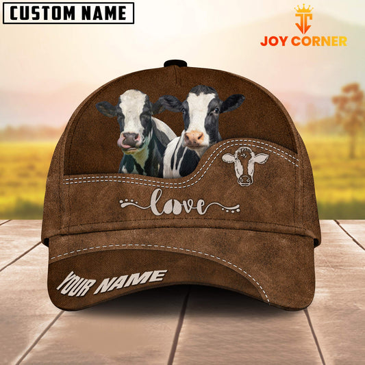 Uni Holstein Love Leather Pattern Customized Name Cap