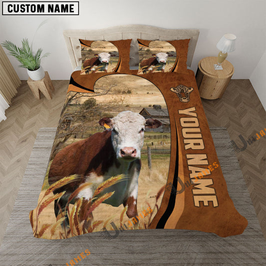 Uni Hereford Premium Brown Pattern 3D Bedding Set