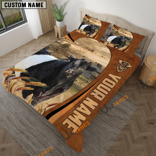 Uni Belted Galloway Premium Brown Pattern 3D Bedding Set