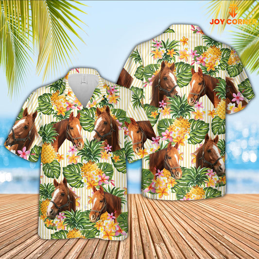 Uni Horse Pineapple Pattern Hawaiian Shirt