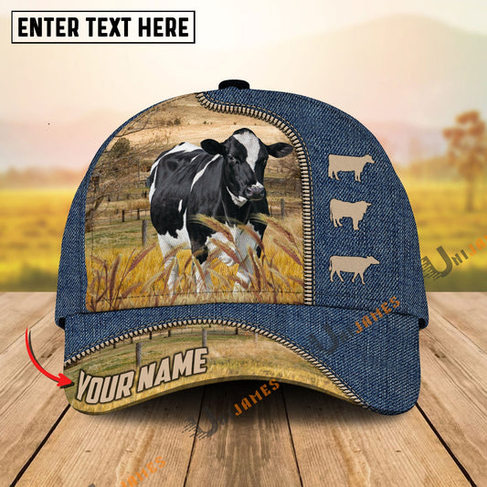 Uni Holstein Farm Jeans Pattern Customized Name Cap
