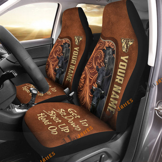 Uni Dexter Personalized Name Farming Life Leather Pattern Car Seat Covers Universal Fit (2Pcs)