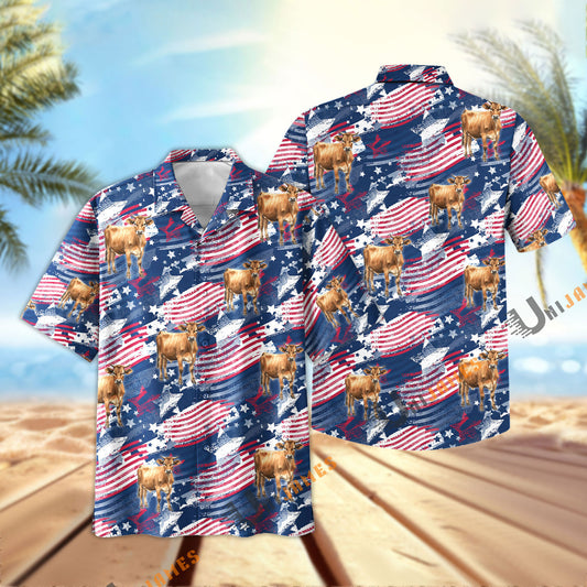 Uni Jersey Flag Navy Hawaiian Shirt