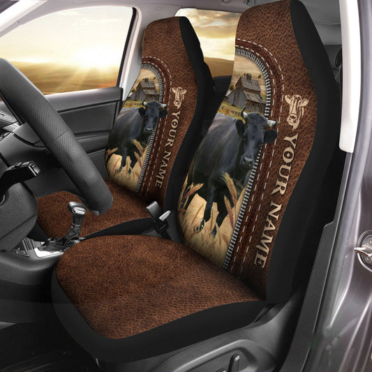 Uni Dexter Personalized Name Leather Pattern Car Seat Covers Universal Fit (2Pcs)