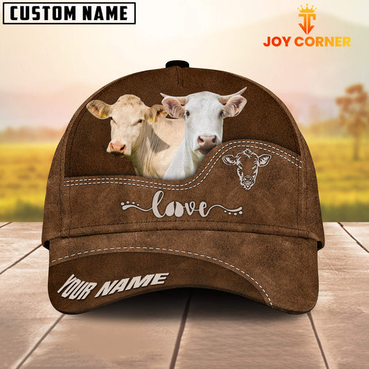 Uni Charolais Love Leather Pattern Customized Name Cap