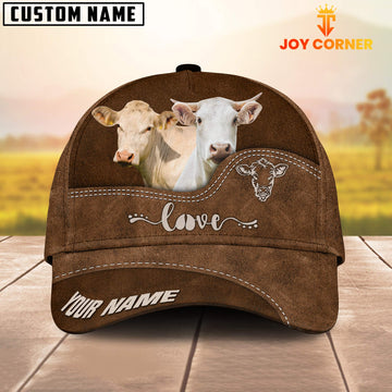 Uni Charolais Love Leather Pattern Customized Name Cap