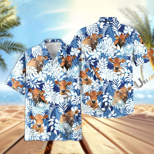 Unique Jersey Blue Summer Pattern Hawaiian Shirt