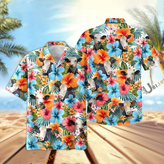 Uni Black Baldy Blue Colorful Summer Pattern Hawaiian Shirt