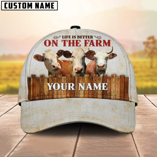 Uni Simmental Better On The Farm Customized Name Cap
