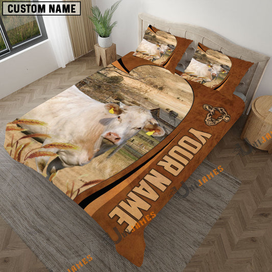 Uni Charolais Premium Brown Pattern 3D Bedding Set