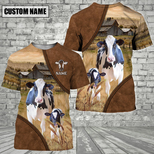 Uni Holstein Barn Farm Customized Name 3D T-Shirt