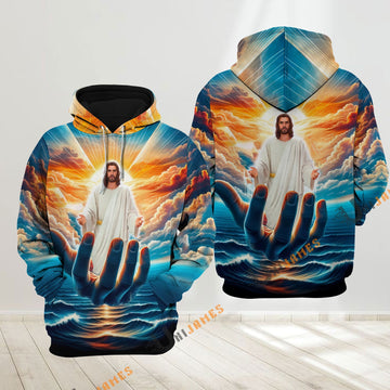 Uni Jesus Is My Savior Take My Hand 3D Hoodie