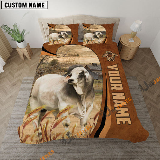 Uni Brahman Premium Brown Pattern 3D Bedding Set
