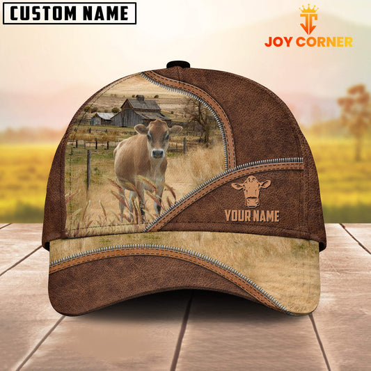 Uni Jersey Zipper Leather Pattern Customized Name Cap