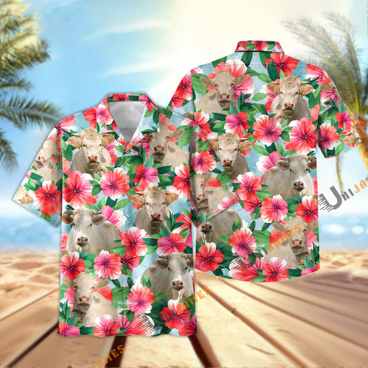 Uni Charolais Garish Floral Hawaiian Shirt
