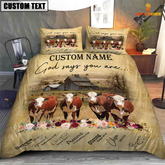 Uni Hereford God Says You Are Custom Name Bedding Set