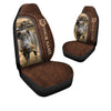 Uni Hogs Personalized Name Leather Pattern Car Seat Covers Universal Fit (2Pcs)