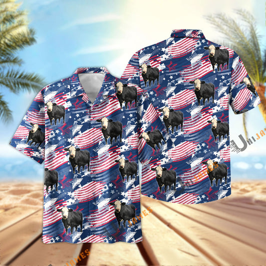 Uni Black Baldy Flag Navy Hawaiian Shirt
