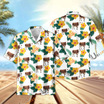 Uni Hereford Summer Flamigo Flower Hawaiian Shirt