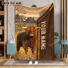 Uni Personalized Name Highland Farming Life Pattern Blanket