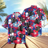 UniJames Flower Blue Red 3D Hawaiian Shirt (14 Styles)