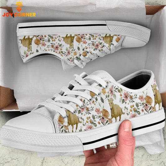 Uni Horse Flower Pattern Low Top Shoes