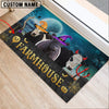 Uni Belted Galloway Farmhouse Halloween Custom Name Doormat