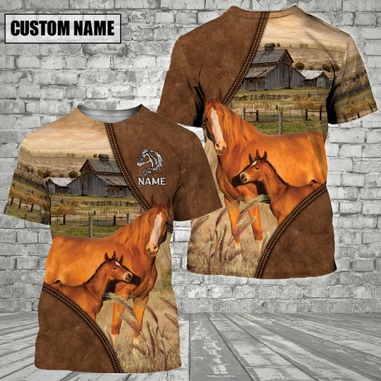 Uni Horse Barn Farm Customized Name 3D T-Shirt