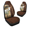 Uni Charolais Personalized Name Leather Pattern Car Seat Covers Universal Fit (2Pcs)