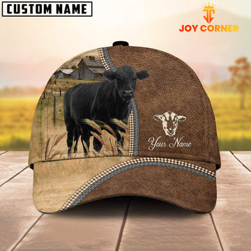 Uni Personalized Name Black Angus Farming Cap