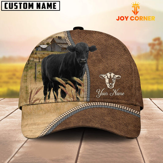 Uni Personalized Name Black Angus Farming Cap
