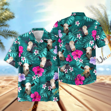 Uni Black Baldy Green Flowers Summer Pattern Hawaiian Shirt