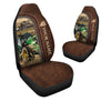 Uni Tractor Personalized Name Leather Pattern Car Seat Covers Universal Fit (2Pcs)