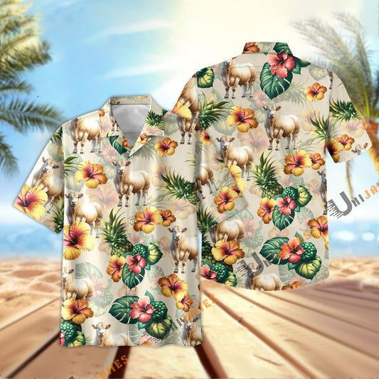 Uni Charolais Hibiscus Pineapple Hawaiian Shirt